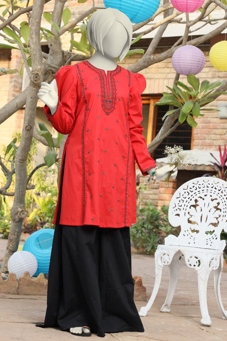 Lawn Red Kurti - J. Junaid Jamshed  Janan