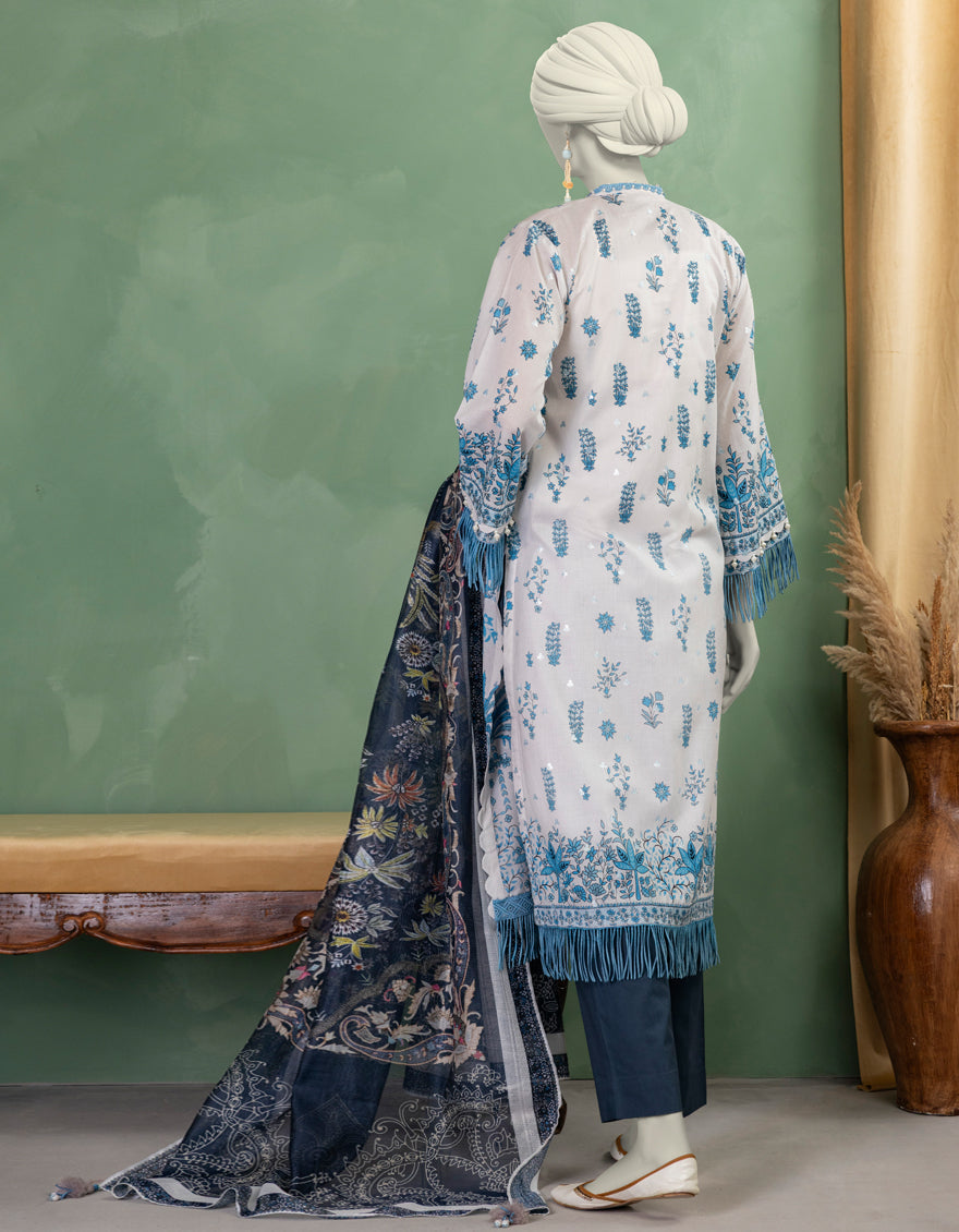 Lawn Multicolor Stitched Suit - J. Junaid Jamshed