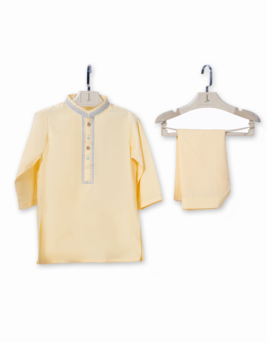Blended Yellow Shalwar Kameez - J. Junaid Jamshed