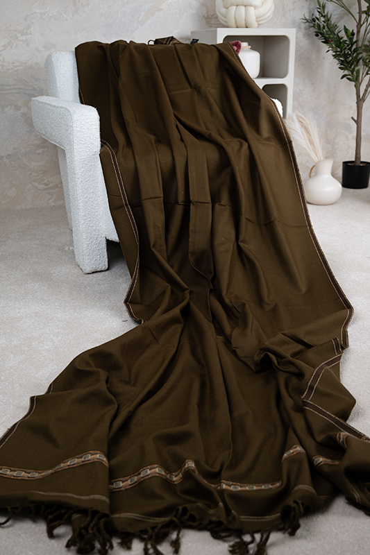 Dhussa Wool Light Brown Shawl - Jiah