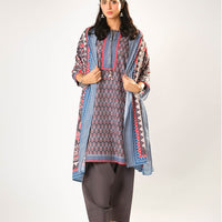 Cotton Khaddar Printed Grey Stitched Suit - Senorita