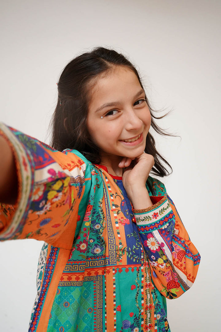 Cotton Turquoise Green Stitched Suit - Senorita