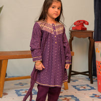 Viscose Filament Jacquard Purple Stitched Suit - Senorita