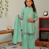Cotton Dobby Self Ferozi Stitched Suit - Senorita