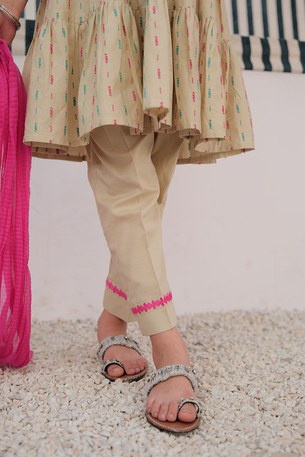 Cotton Jacquard Fawn Stitched Suit - Senorita