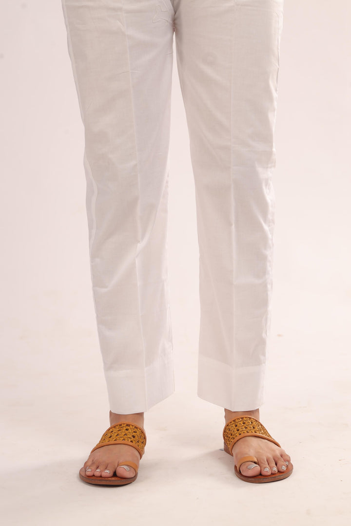 Cotton Off White Trouser - Stonez