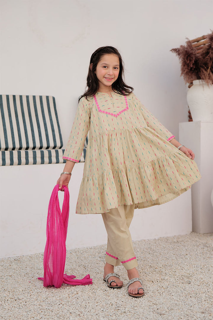 Cotton Jacquard Fawn Stitched Suit - Senorita