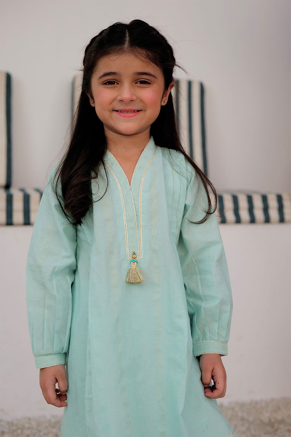 Cotton Dobby Light Green Stitched Suit - Senorita