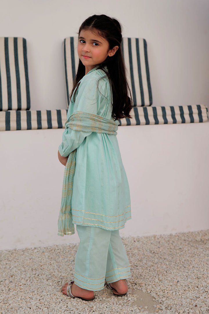 Cotton Dobby Light Green Stitched Suit - Senorita