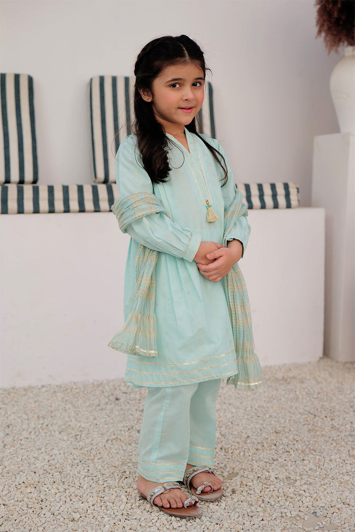 Cotton Dobby Light Green Stitched Suit - Senorita