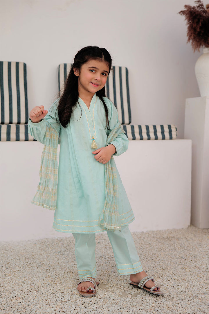Cotton Dobby Light Green Stitched Suit - Senorita