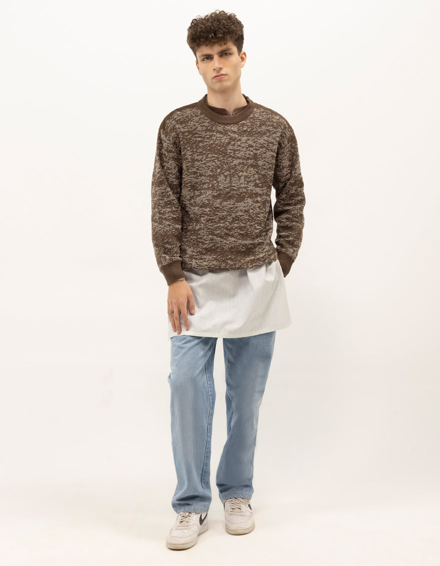 SEDNA A - OLIVE CREW SWEATER - J. Junaid Jamshed