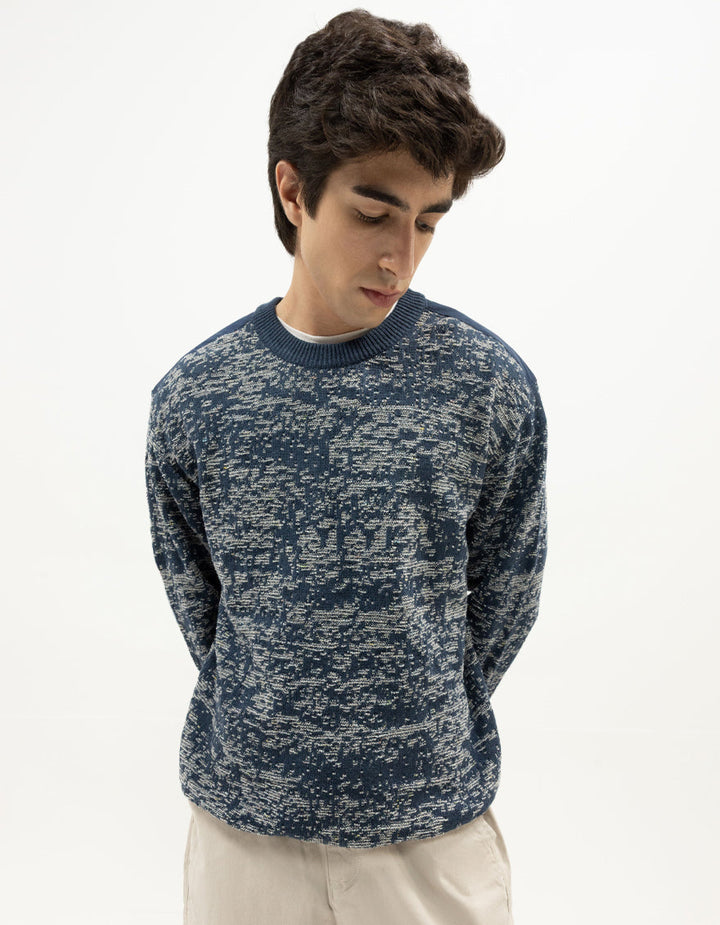 SEDNA A - NAVY CREW SWEATER - J. Junaid Jamshed