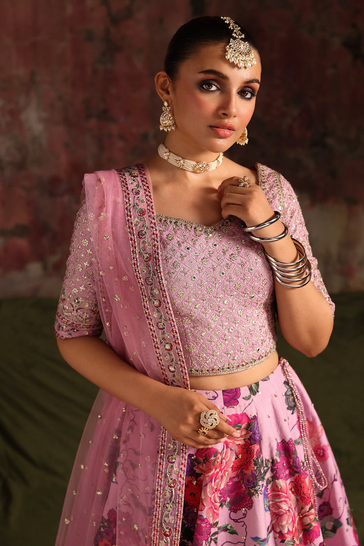 Embroidered Raw Silk Pink Stitched Suit - Charizma