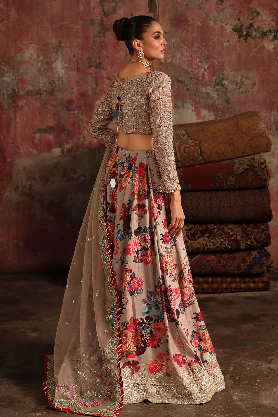 Embroidered Raw Silk Skin Stitched Suit - Charizma