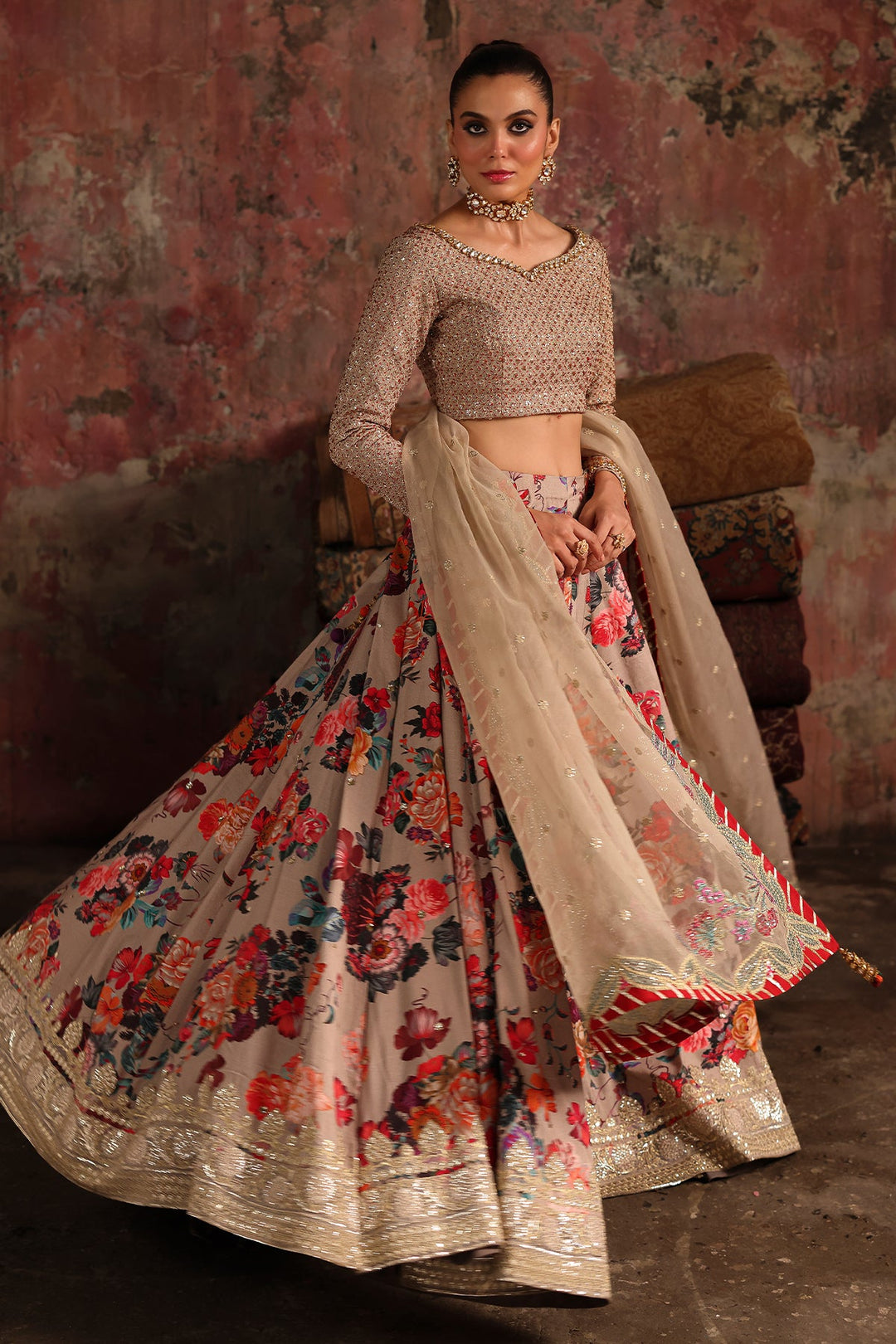 Embroidered Raw Silk Skin Stitched Suit - Charizma