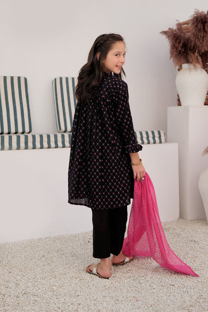 Cotton Yarn Dyed Jacquard Black Stitched Suit - Senorita