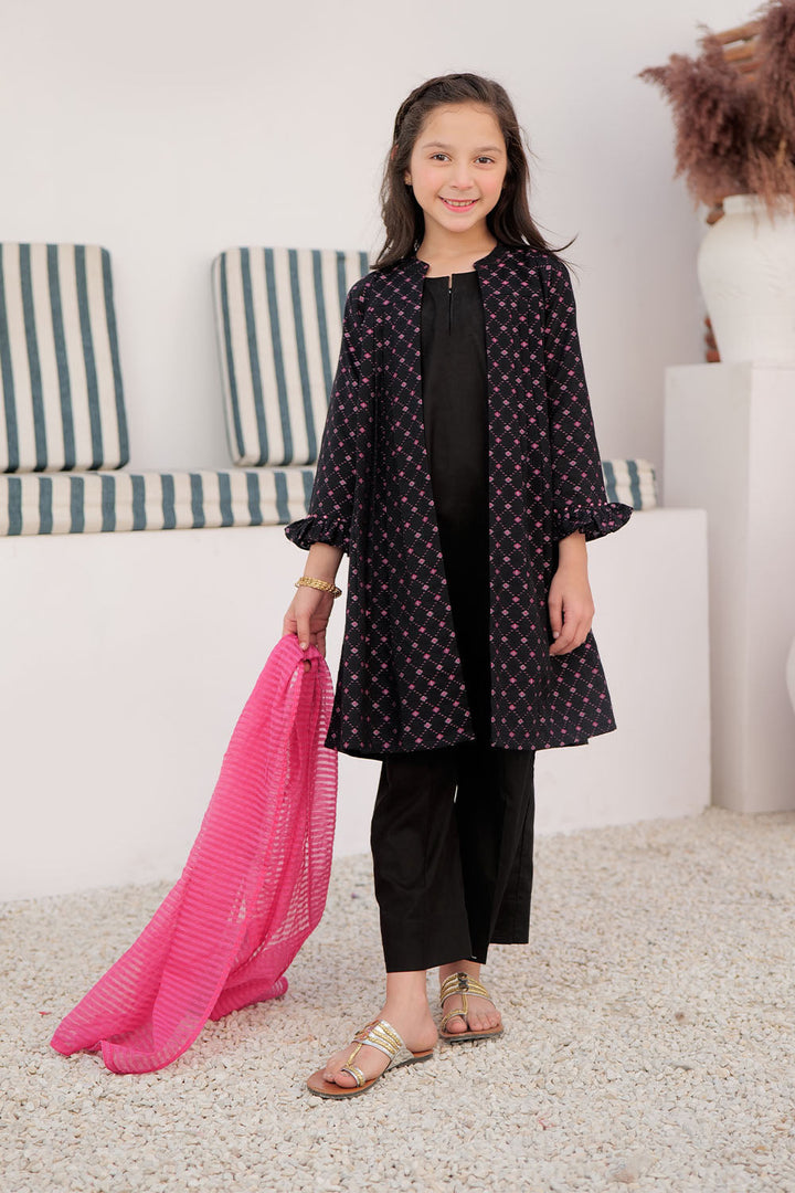 Cotton Yarn Dyed Jacquard Black Stitched Suit - Senorita