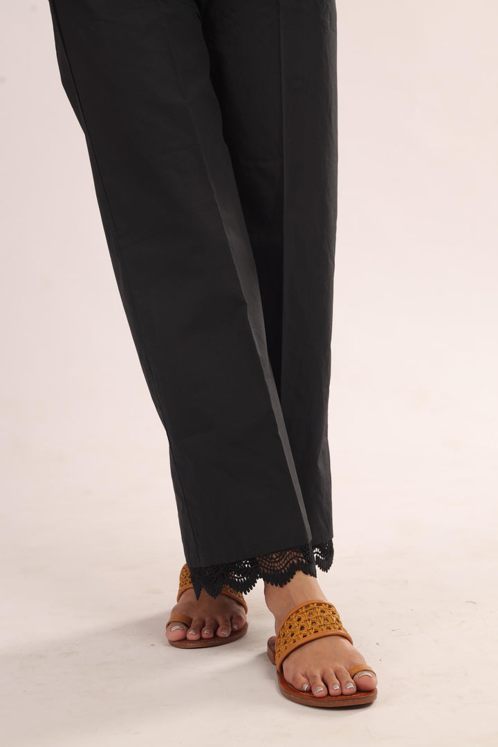 Cotton Black Trouser - Stonez