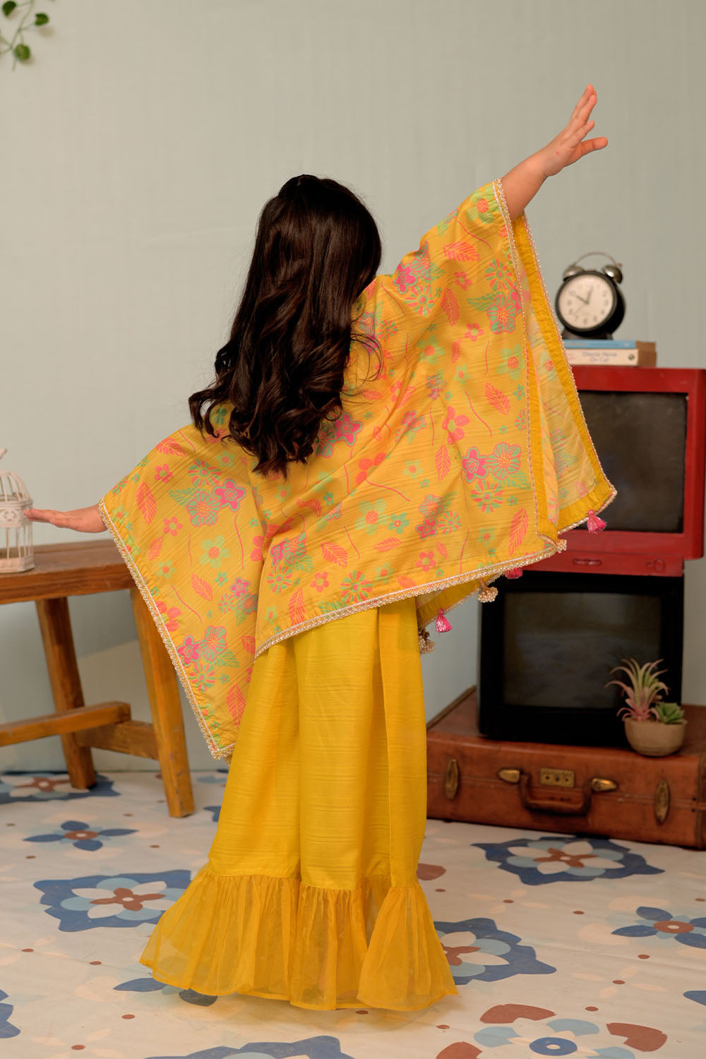 Tussar Silk Dhani Stitched Suit - Senorita