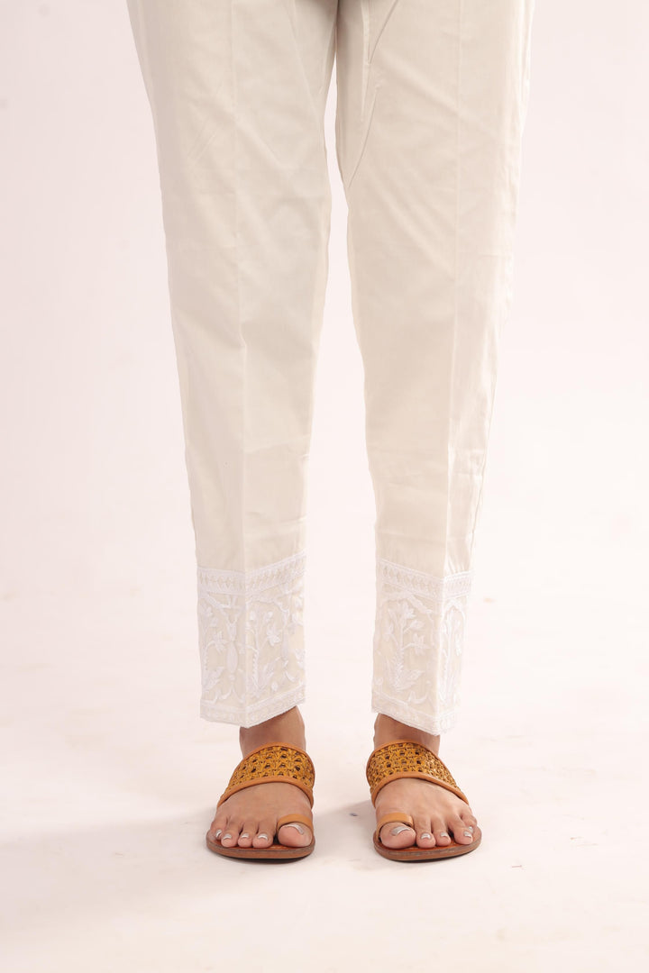 Cotton Off White Trouser - Stonez