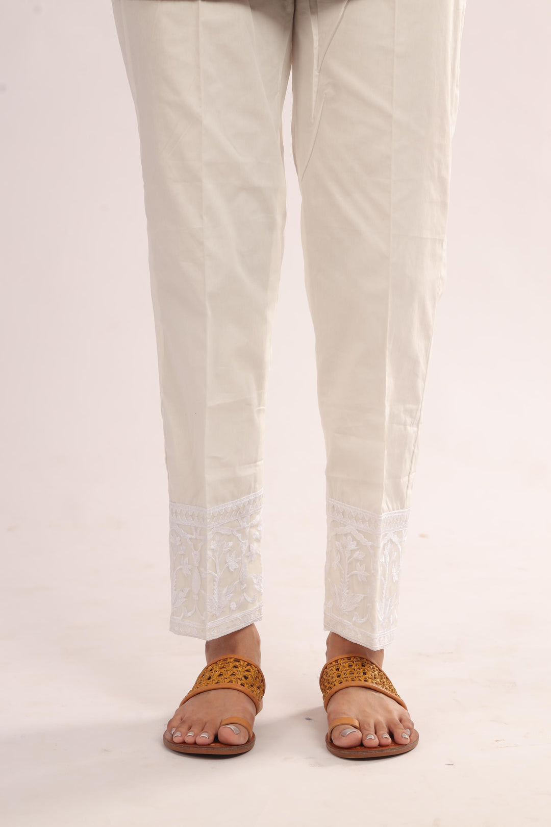 Cotton Off White Trouser - Stonez