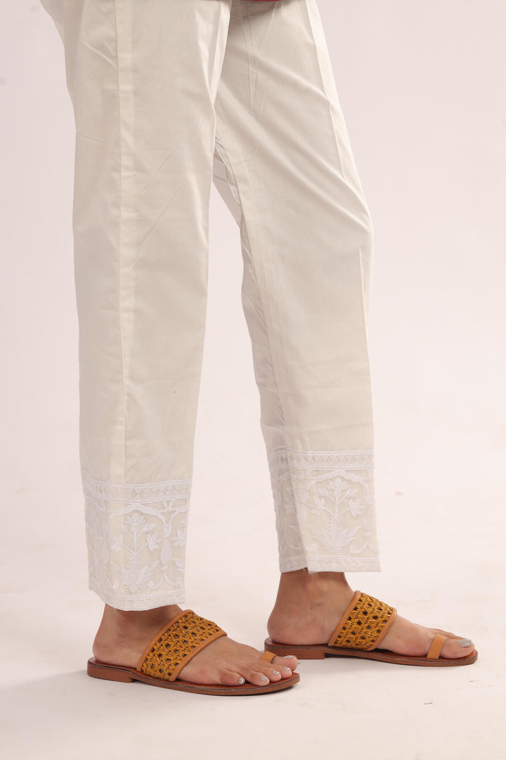 Cotton Off White Trouser - Stonez