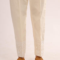 Cotton Beige Trouser - Stones