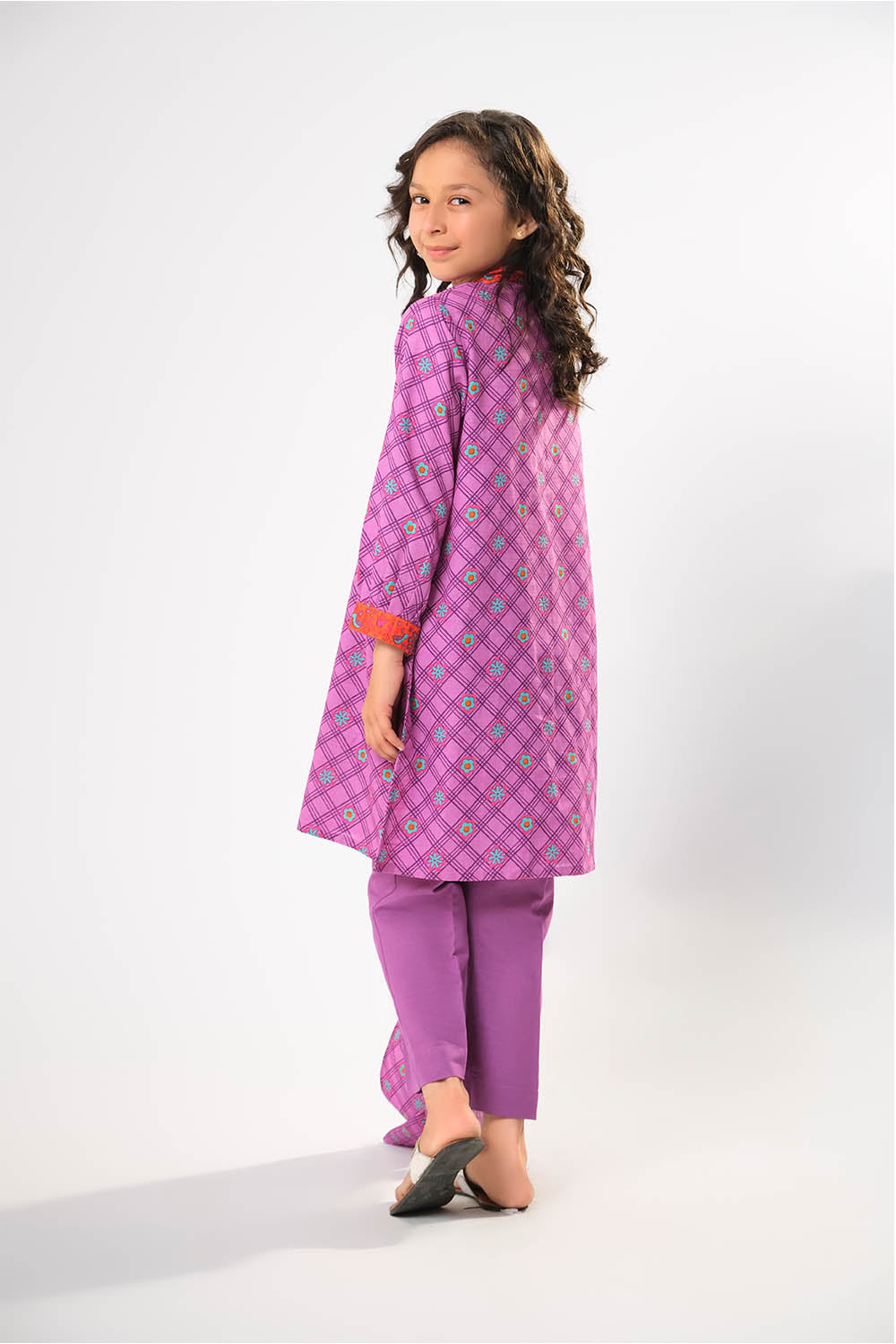 Cotton Khaddar Printed Purple Stitched Suit - Senorita