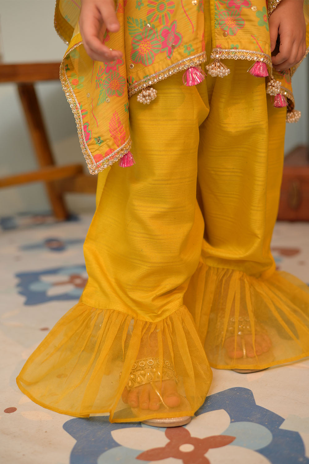 Tussar Silk Dhani Stitched Suit - Senorita