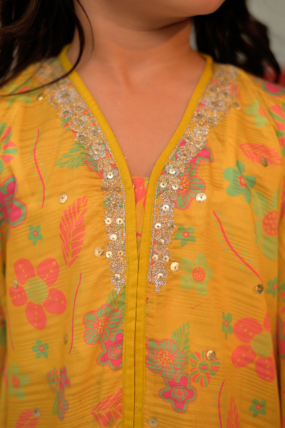 Tussar Silk Dhani Stitched Suit - Senorita