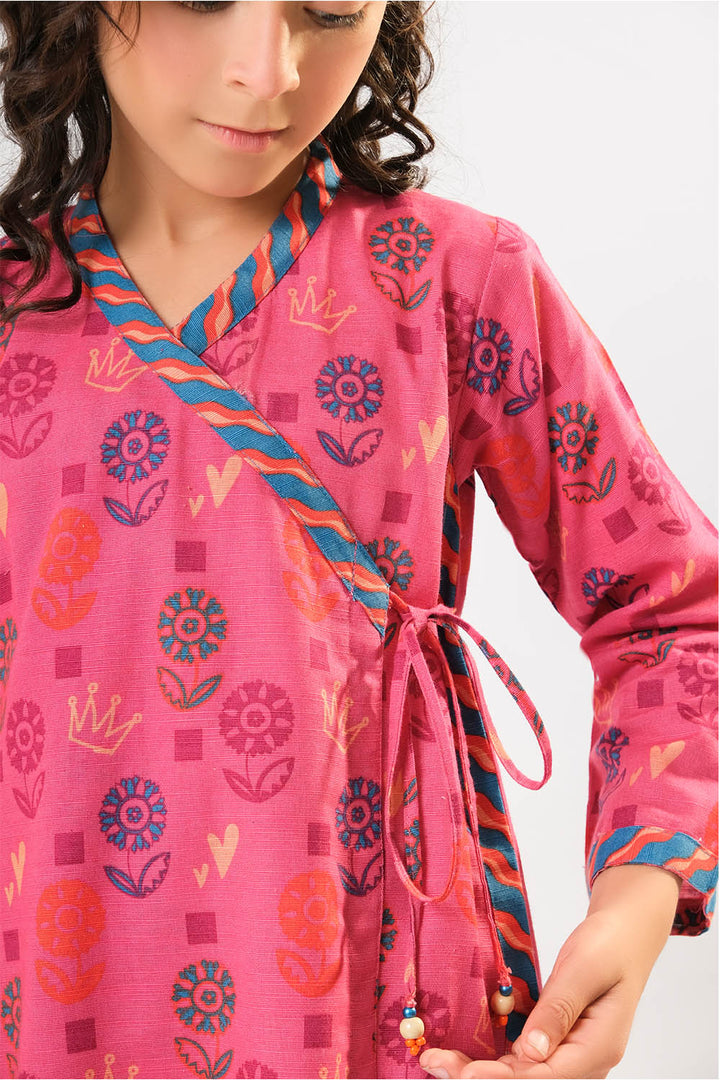 Cotton Khaddar Printed Tea Pink Stitched Suit - Senorita