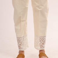 Cotton Beige Trouser - Stones