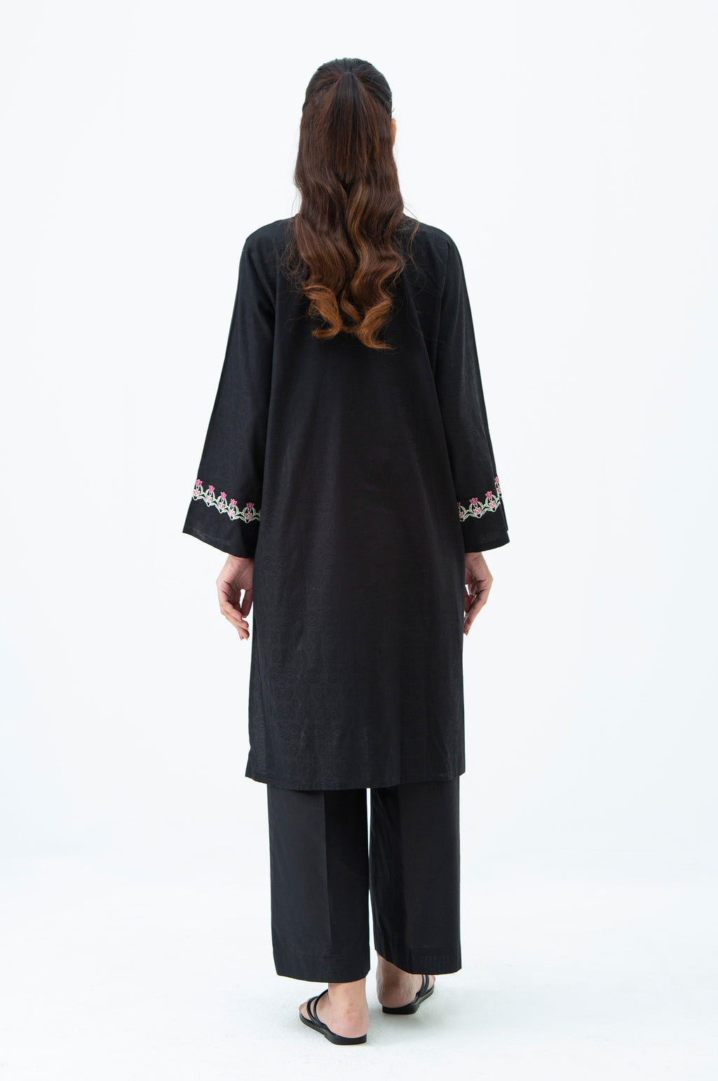 Satin Jacquard Black Stitched Suit - Zeen