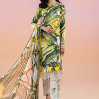 Printed Lawn Green Stitched Suit - Maria B M Prints
