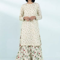 Embroidered Zari Off White Stitched Suit - Sapphire