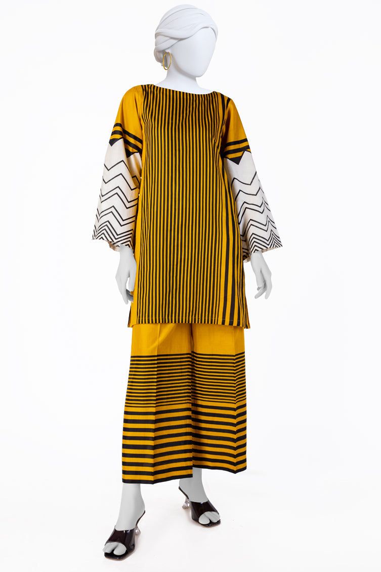 Cambric Mustard Kurti - J. Junaid Jamshed