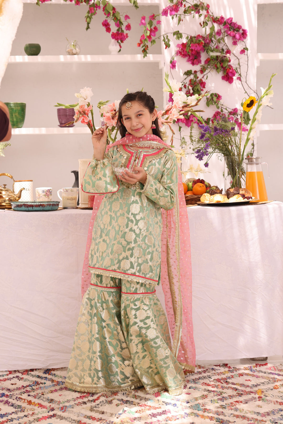 Organza Lorex Gharara Suit Pista - Sana's