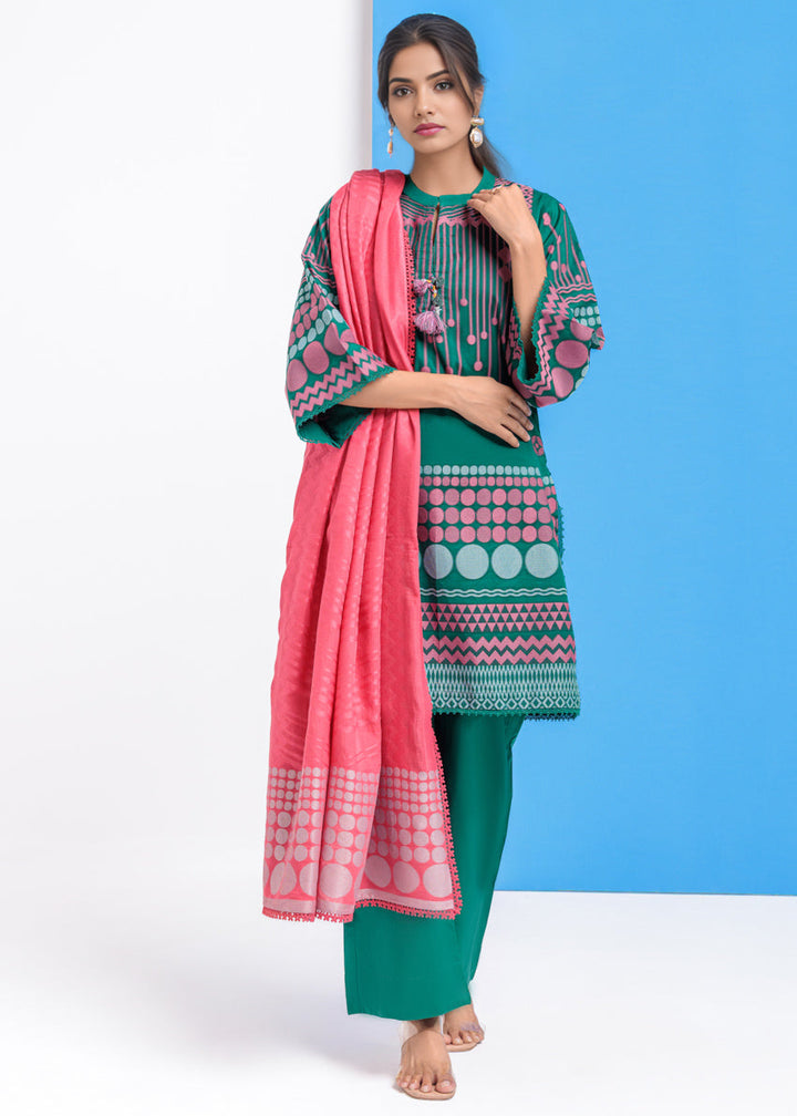 Jacquard Green Stitched Suit - Bonanza