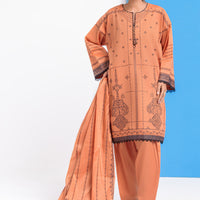 Jacquard Brown Stitched Suit - Bonanza