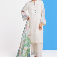 Jacquard White Stitched Suit - Bonanza