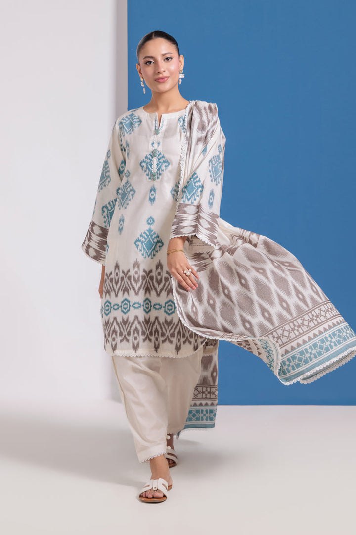 Jacquard White Stitched Suit - Bonanza