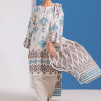 Jacquard White Stitched Suit - Bonanza