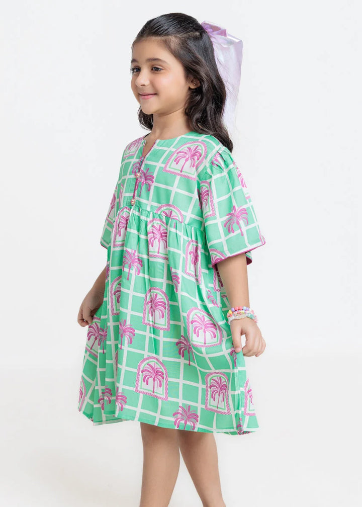 Cambric Mint Green Kurti - Bonanza