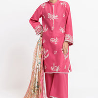 Jacquard Pink Stitched Suit - Bonanza