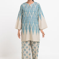 Khaddar Cream Stitched Suit - Bonanza