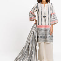 Jacquard Off White Stitched Suit - Bonanza