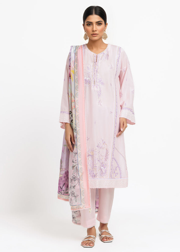 Dobby Light Pink Stitched Suit - Bonanza