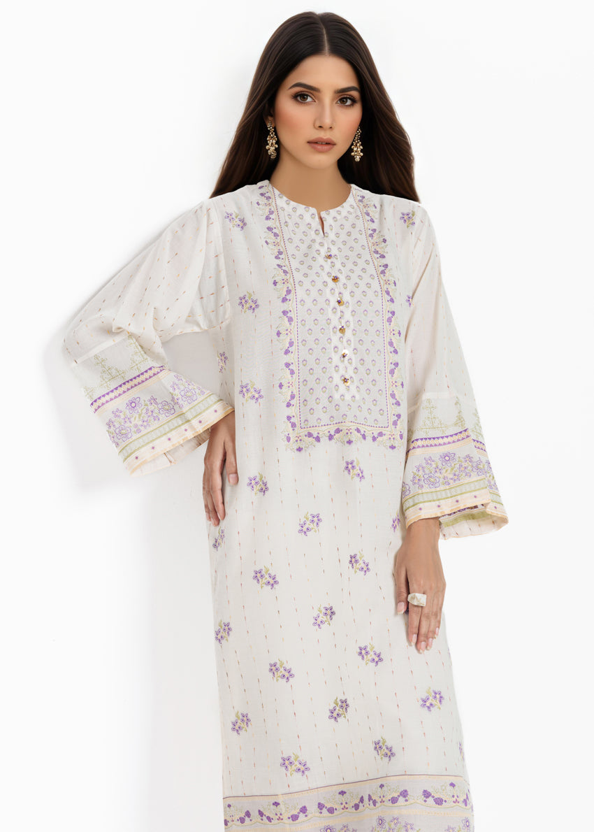 Jacquard Cream Stitched Suit - Bonanza