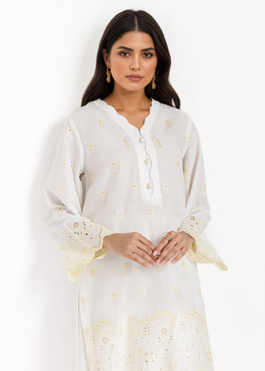 Cambric White Stitched Suit - Bonanza